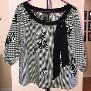 Marc Jacobs Gingham and Floral Print Blouse